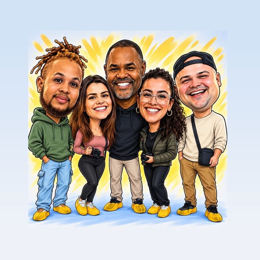 Example Meme2Print group poster in the Big Head Energy style