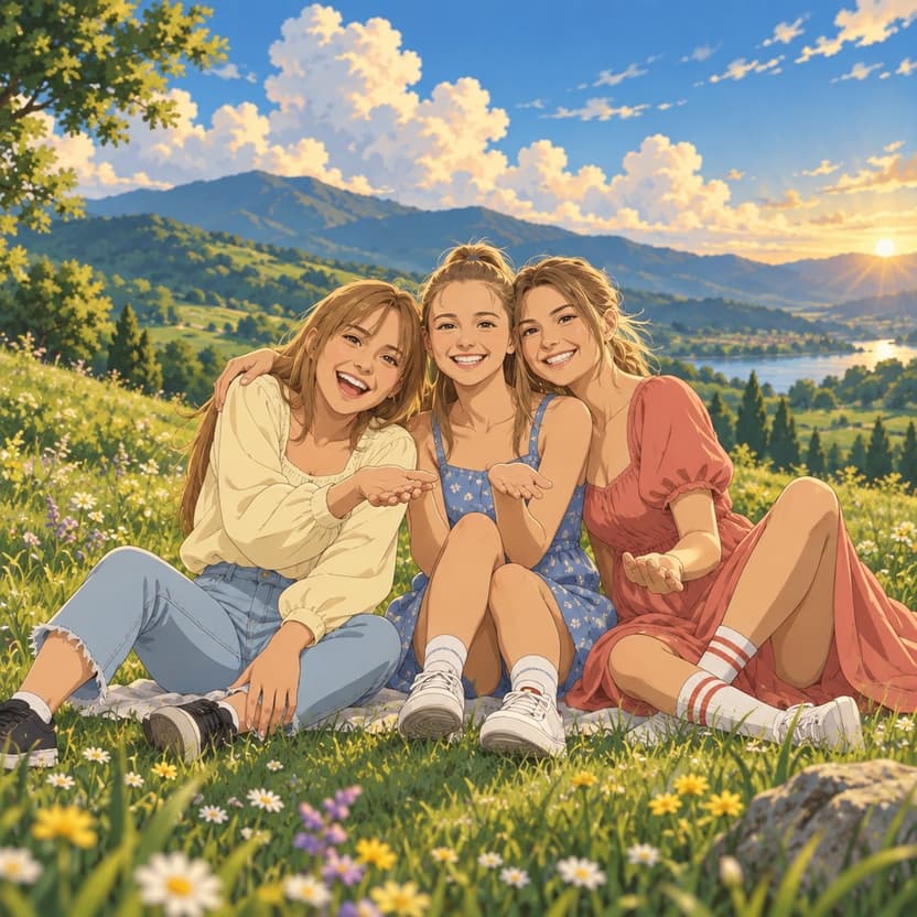 Example Meme2Print group poster in the The Cozy Film style